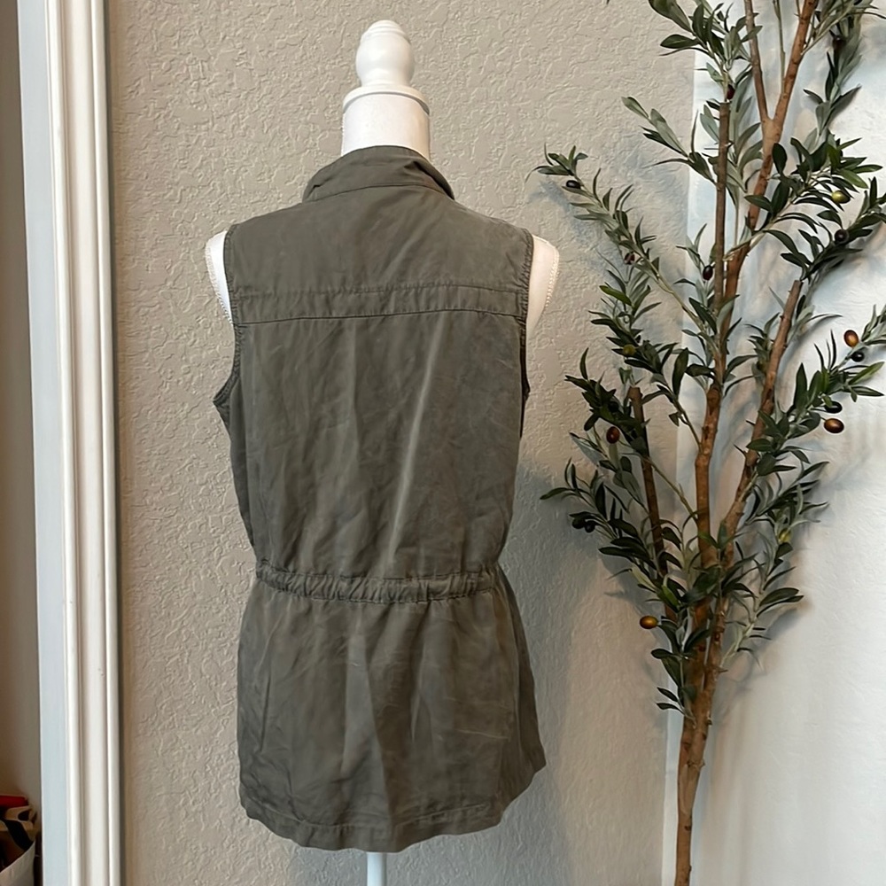 Vintage Y2K Faded Glory Distressed Sleeveless Utility Cargo Style Vest Size S - Picture 3 of 5